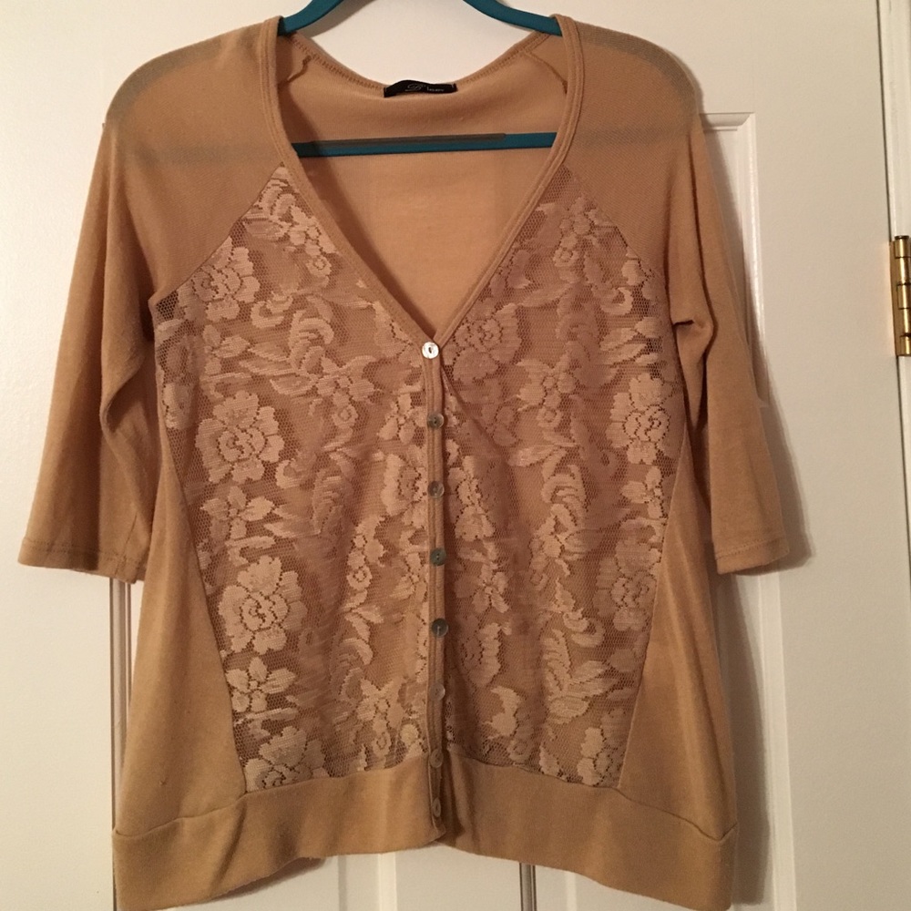 B'leev Beige Lace Sweater