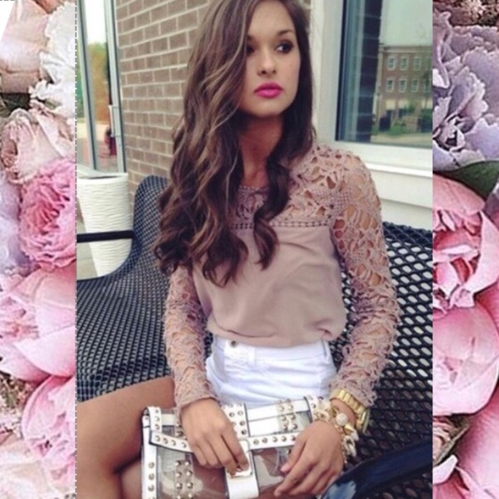 💕Last One💖Lace Crochet Blouse beautiful embroil - Picture 1 of 3