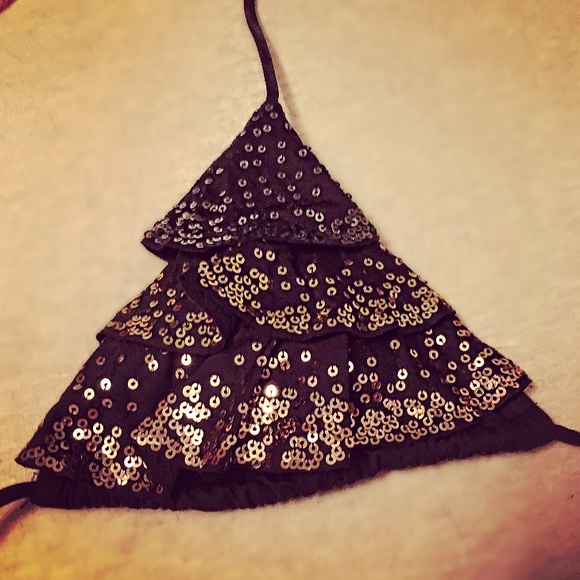 Victoria's Secret black/sequin bikini. Size small - Picture 2 of 4