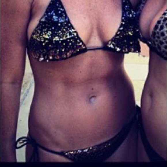 Victoria's Secret black/sequin bikini. Size small - Picture 3 of 4