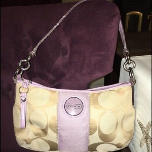 Coach Purse Tan Light Purple
