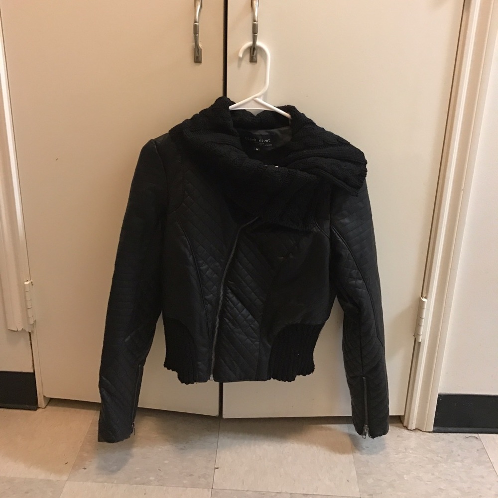 Asymmetric leather jacket