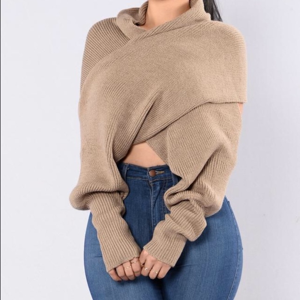 Fashion Nova Cross Up Sweater
