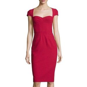Black Halo Red Sweetheart Sheath Dress