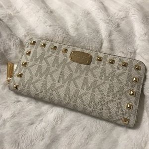Brand NWT MK Vanilla Studded Wallet