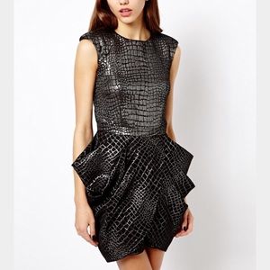 River Island Cap Sleeve Snake Jacquard Dress