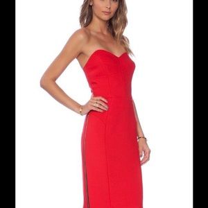 New Milly Red Marta Strapless Dress