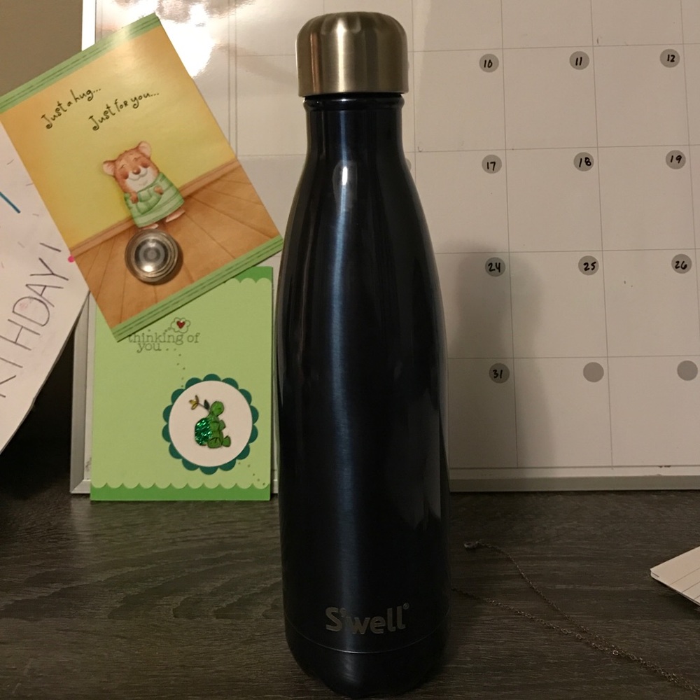 Navy Blue S'well bottle. Used once with water only