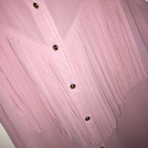 Mauve boho button down tank - Picture 3 of 4