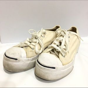 Well loved vintage Jack Purcell platform Converse