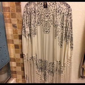 Grey and white kimono