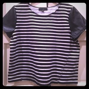 Sanctuary black and white striped top