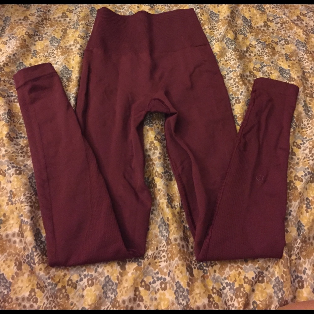 SOLD LuluLemon Burgundy Compression Leggings