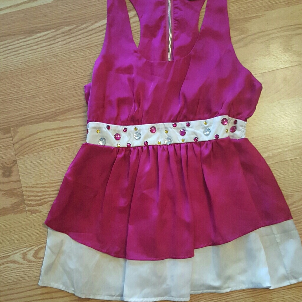 **CLEARANCE** Boutique Satin Embellished Blouse.