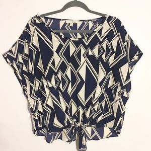 Geometrical front-tie Blouse
