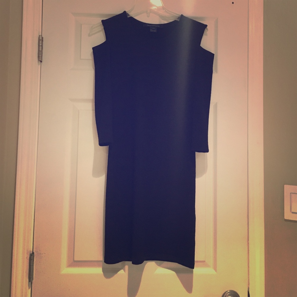 Gray shoulder cutout mini dress