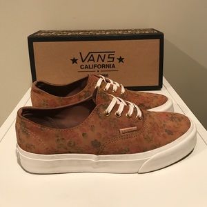 tan floral vans