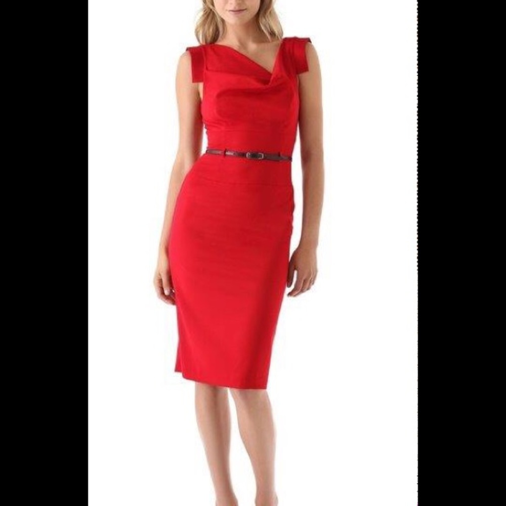 Black Halo Red Jackie O Sheath Dress
