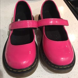 Little girls hot pink Doc Martens Mary Janes