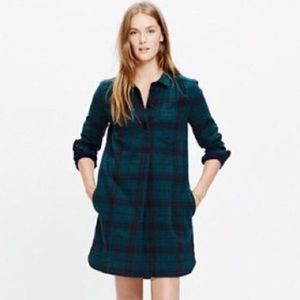 MADEWELL Flannel Latitude Shirt Dress Alma Plaid