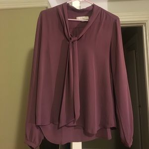 LOFT tie neck blouse