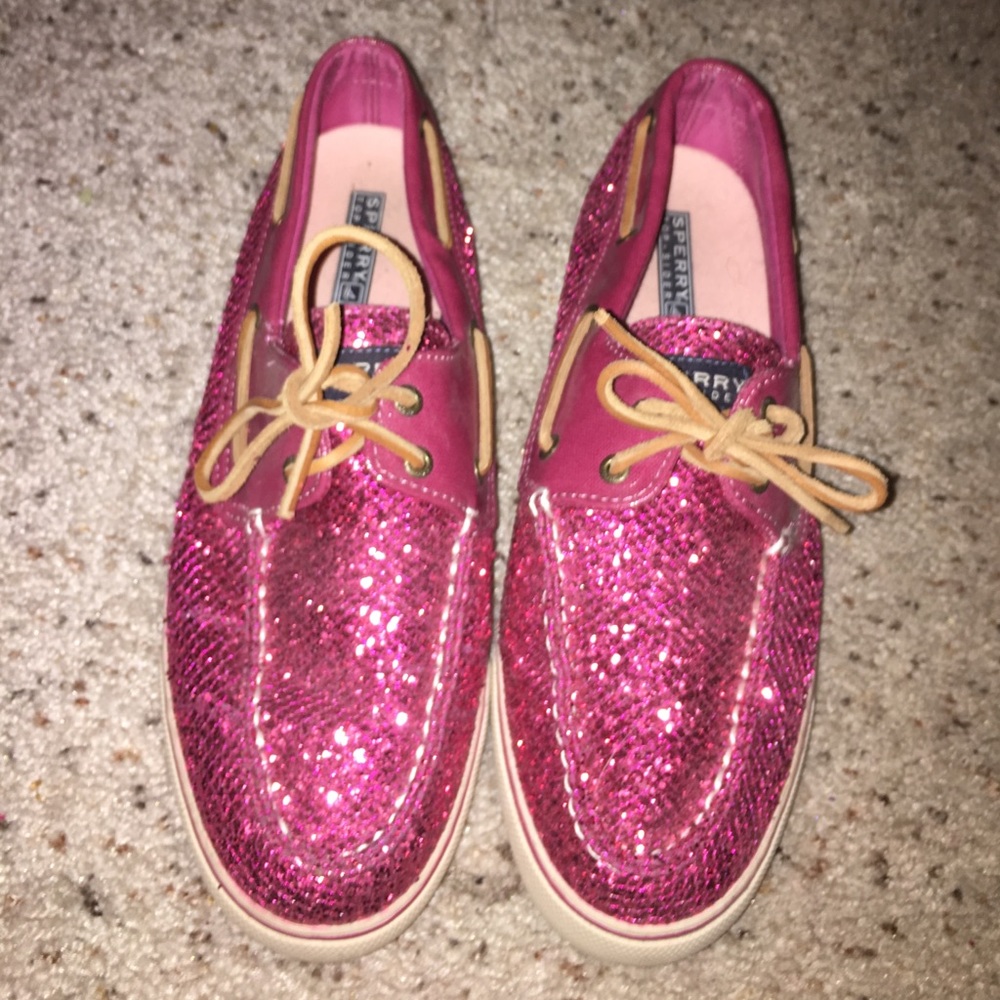 Pink Glitter Sperrys