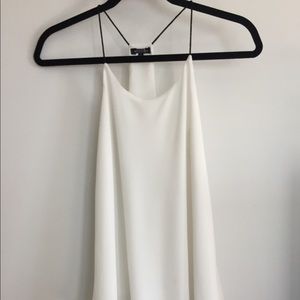 Naked Zebra white tank top black spaghetti straps