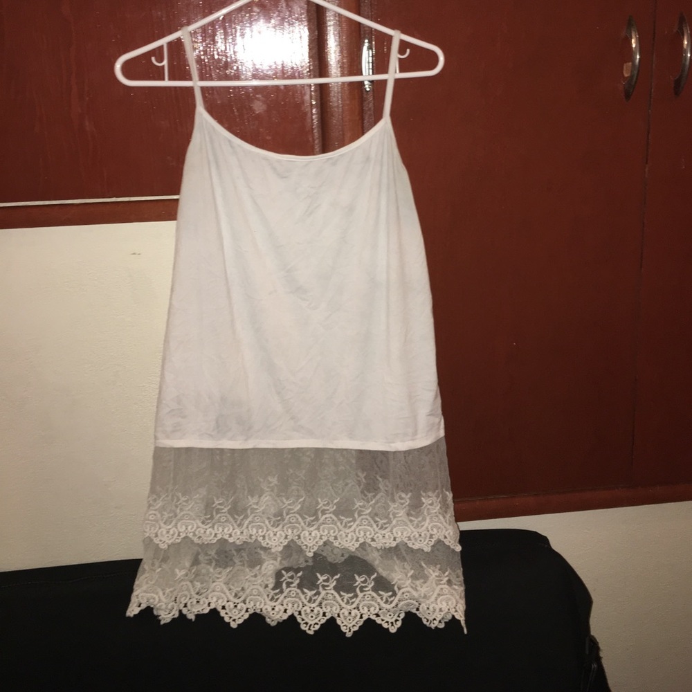 white tank with lace bottom