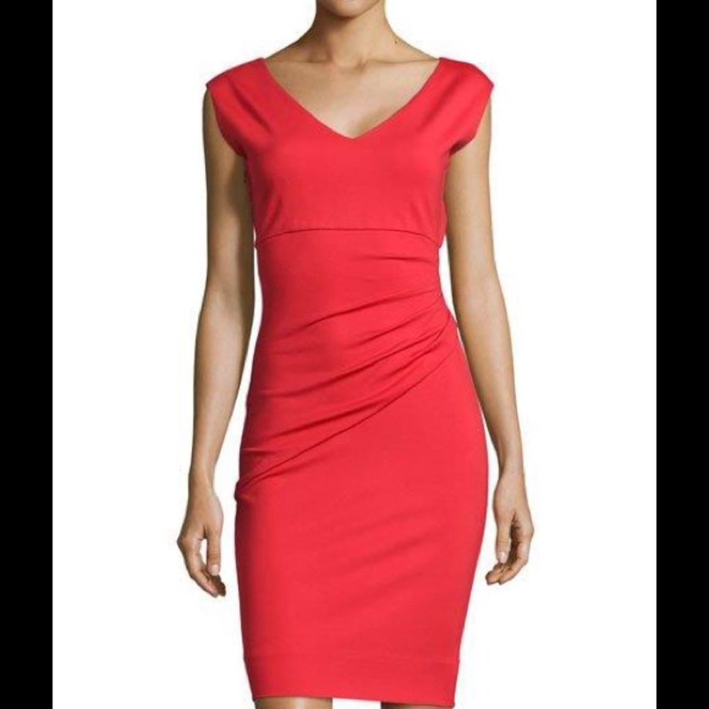 Diane von Furstenburg Red Bevin Ruched Dress
