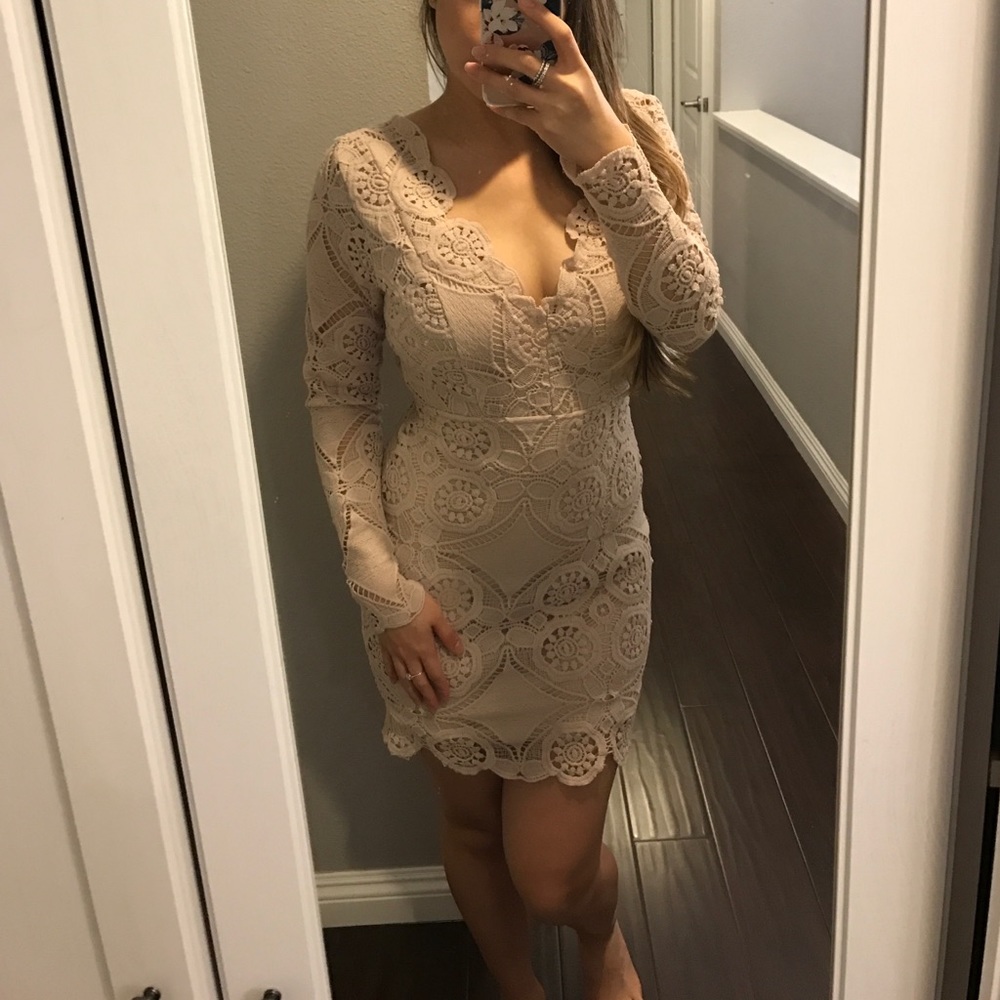Nude lace dress