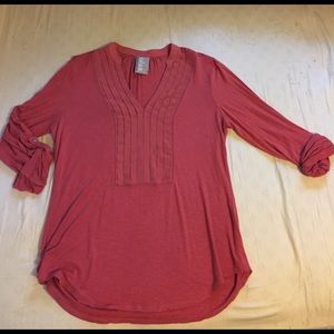 ANTHROPOLOGIE Burnt Orange 3/4 Sleeve Blouse