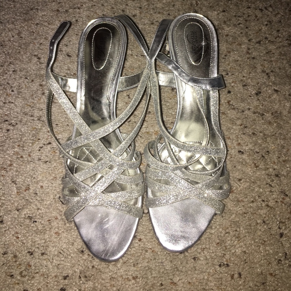 Silver Glitter Heels