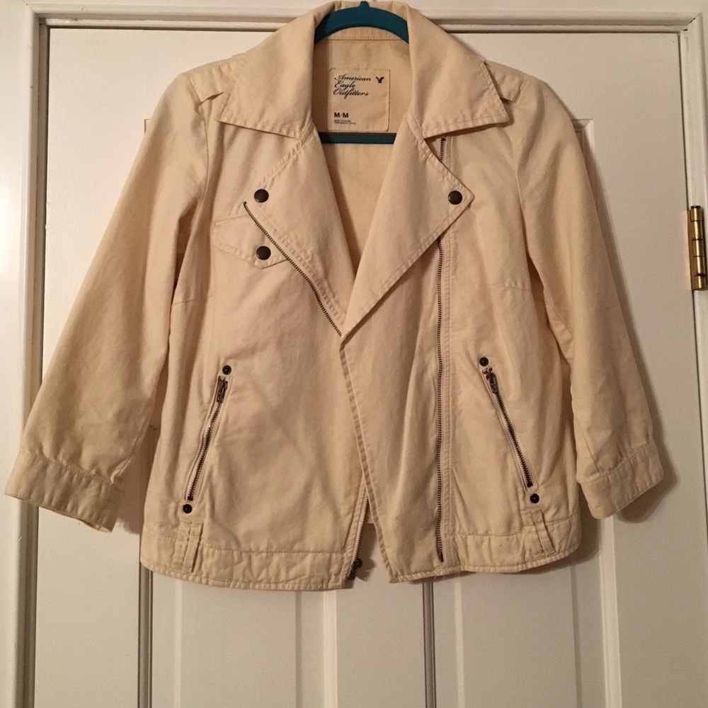 American Eagle Ivory Moto-Jacket