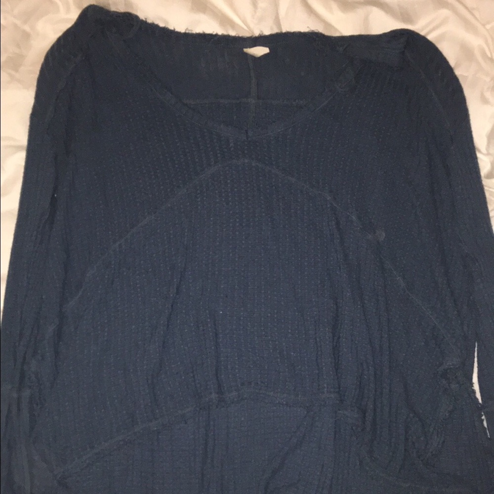Free People long sleeve waffle shirt