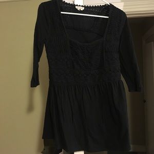 Black three quarter length detailed top