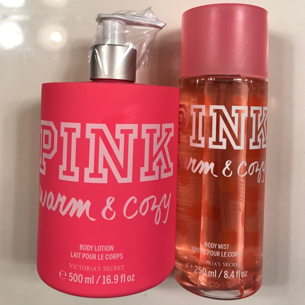 VS Pink warm and cozy full size lotion and perfume