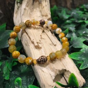 Yellow Jade Faceted Stone Bracelet