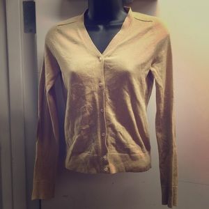 J.Crew cashmere cardigan with suede elbow patches