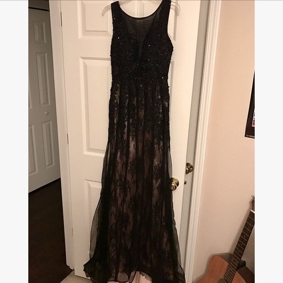 Long Black Lace Prom Dress- Sherri Hill look-alike - Picture 5 of 6