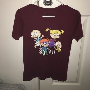 Maroon Rugrats "squad" t shirt