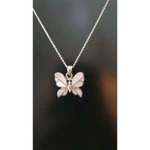 Butterfly mother of pearl necklace