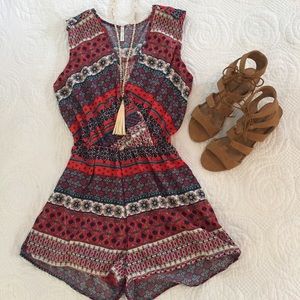Deep V-neck Romper