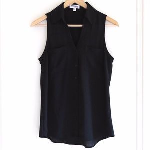 Express sleeveless black portofino shirt