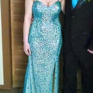 Blue Sequin Formal Dress