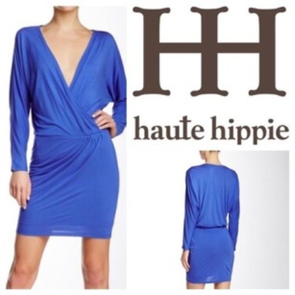 NWT Haute Hippie Cobalt Blue Mini Dress - Size M