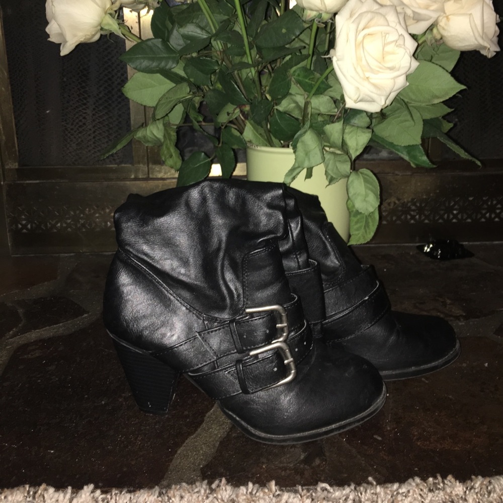 leather heel boots