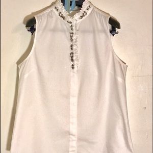 JCrew sleeveless poplin shirt