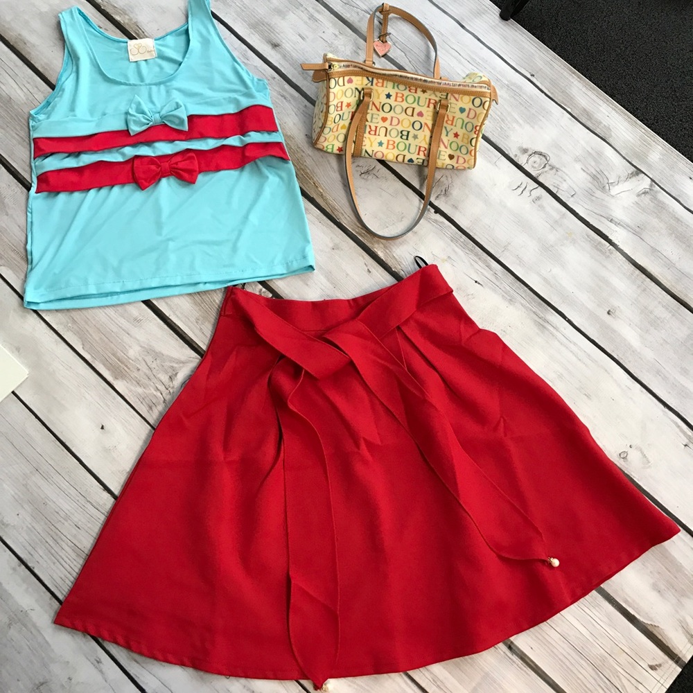 ❤️NEW red a-line skirt❤️