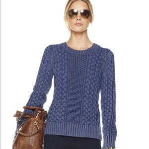 Michael Kors Blue Cable Knit Fisherman Sweater