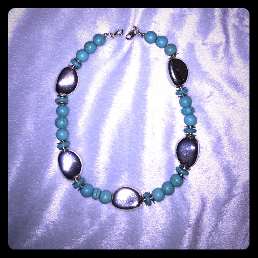 Silver and Turquoise choker necklace